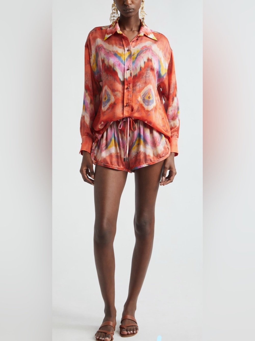 NWT $595 Zimmermann Kindred Spirit
Alchemy Relaxed 100% Silk Satin Shorts